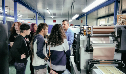 Visita del Máster de Packaging a la imprenta Etilisa