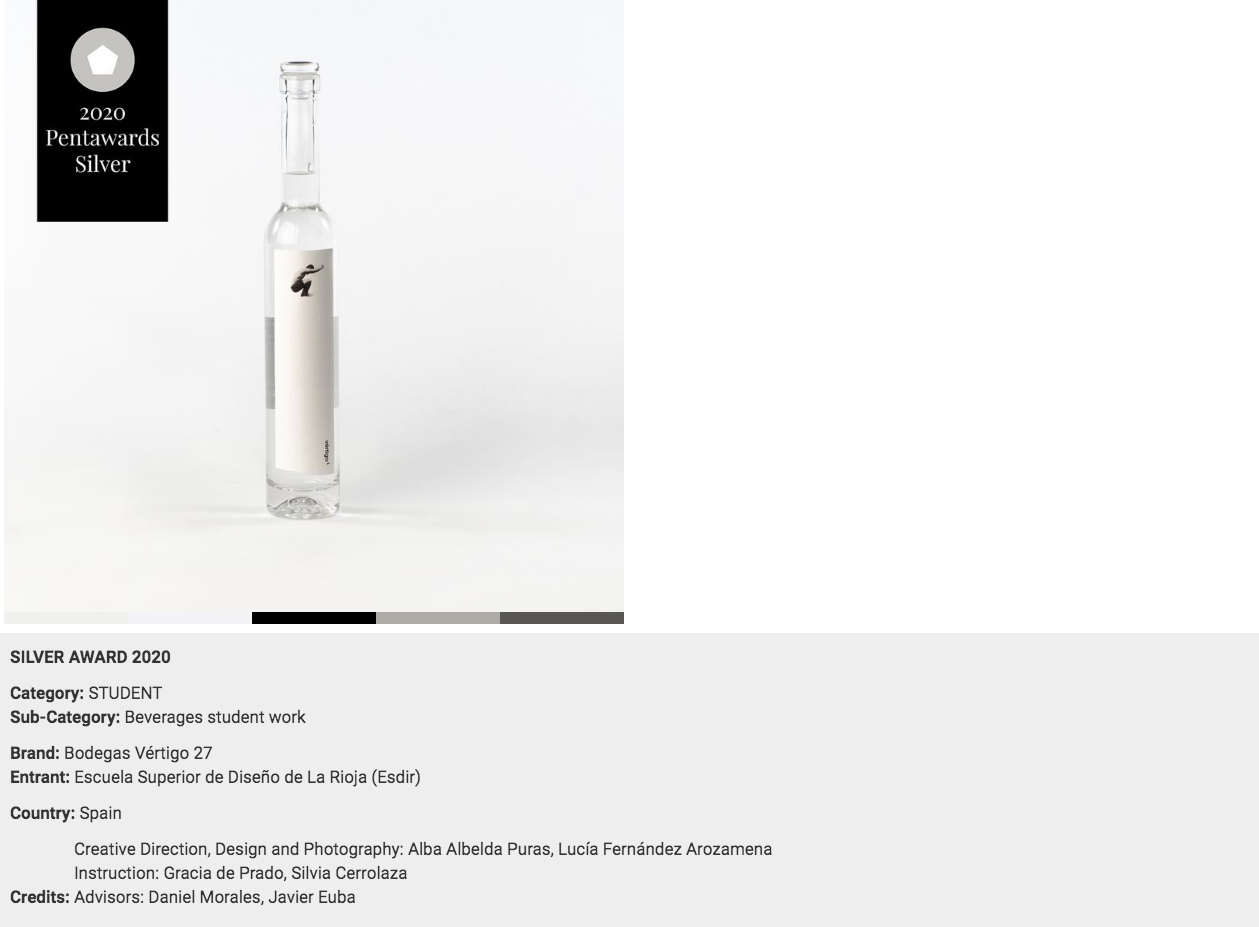 Dos proyectos del Máster de Packaging ganadores Pentawards 2020