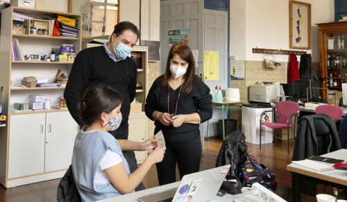 Visita de João y Margarida a la Esdir